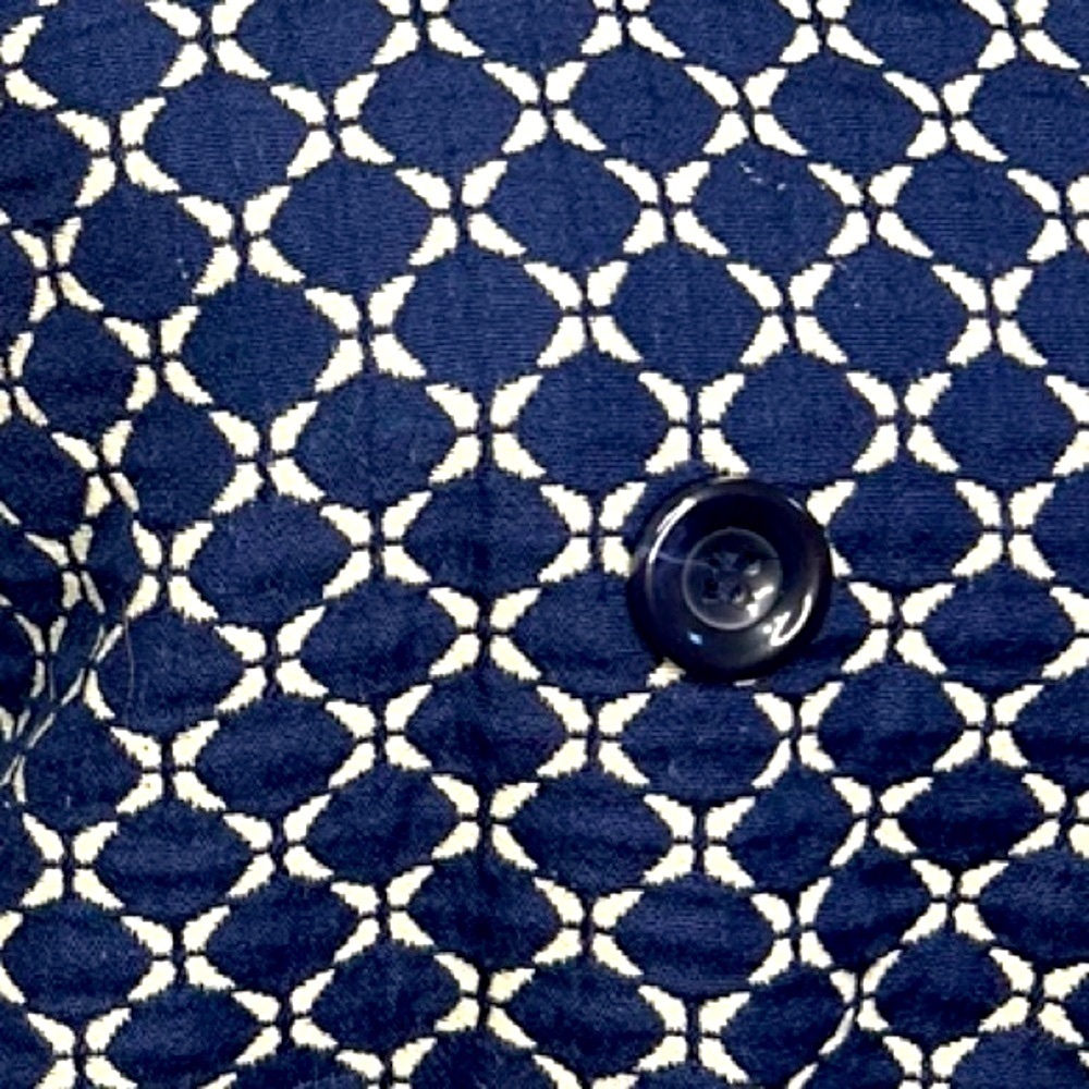 Liz Claiborne navy and white large geometric print ss jacket with pockets - Picture 3 of 10